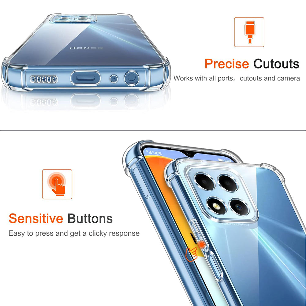 Husa pentru Honor 70 Lite / X6 / X8 5G, Techsuit, Shockproof Clear, Transparenta