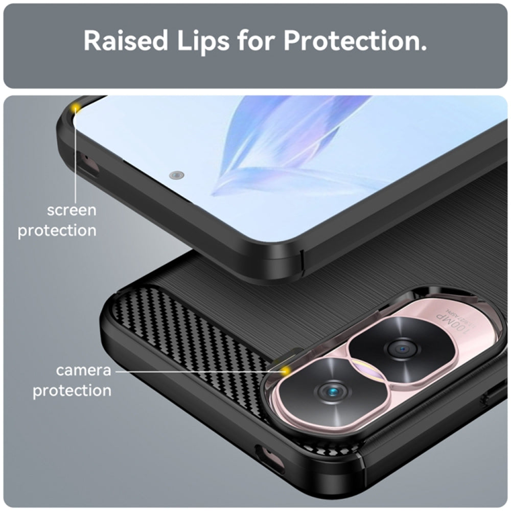 Husa pentru Honor 90 Lite, Techsuit, Carbon, Neagra