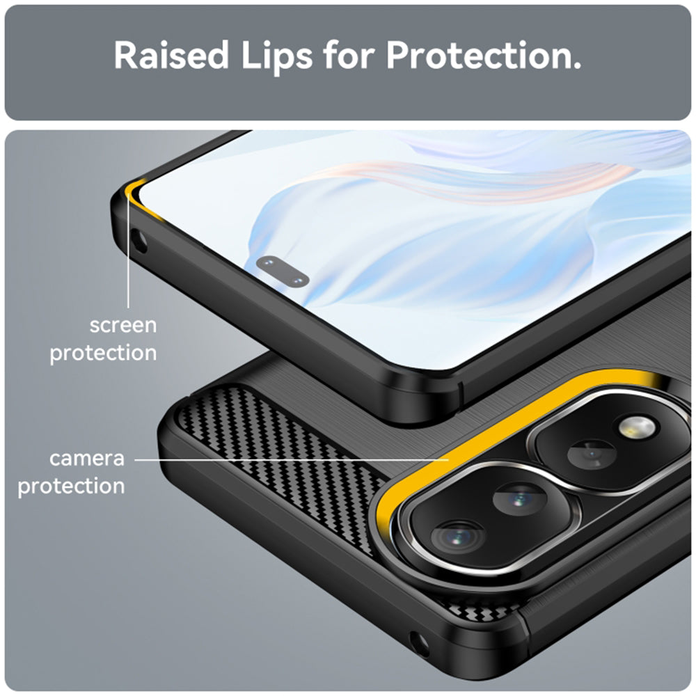 Husa pentru Honor 90 Pro / 80 Pro, Techsuit, Carbon, Neagra