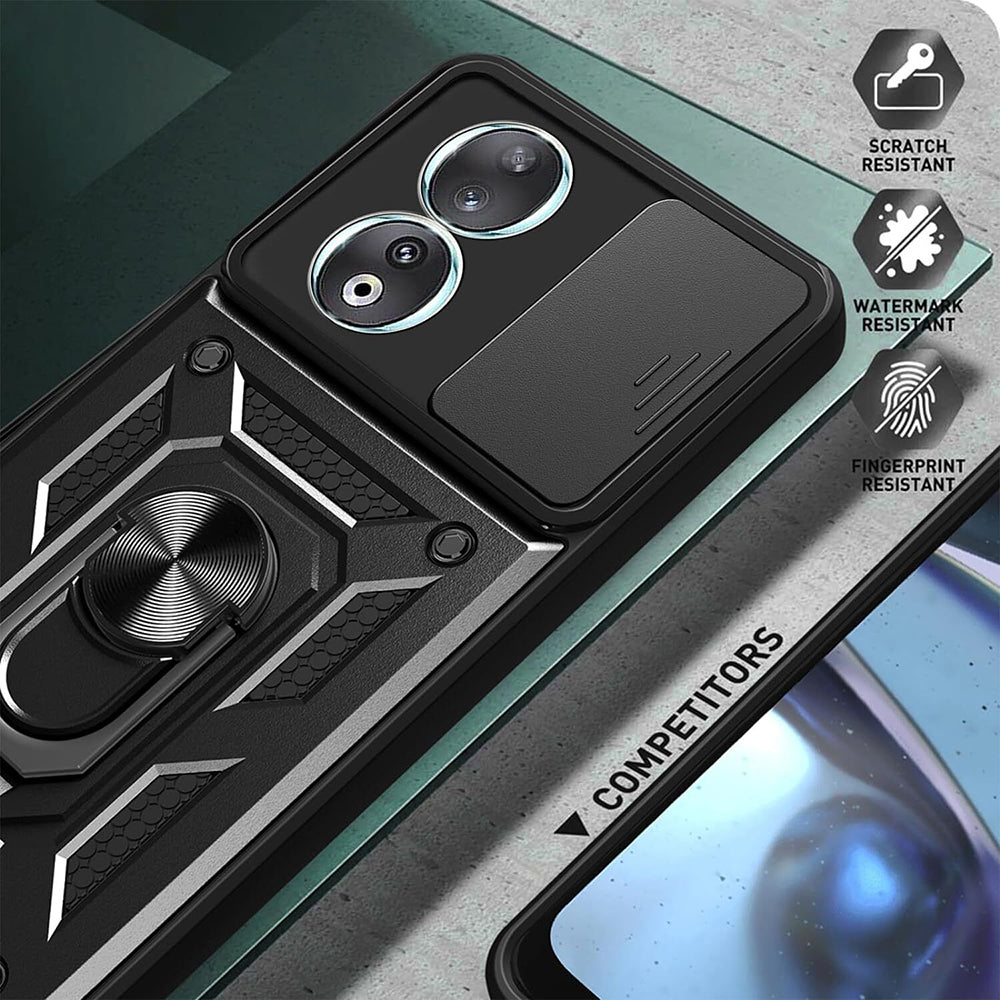 Husa pentru Honor 90, Techsuit, CamShield, Neagra