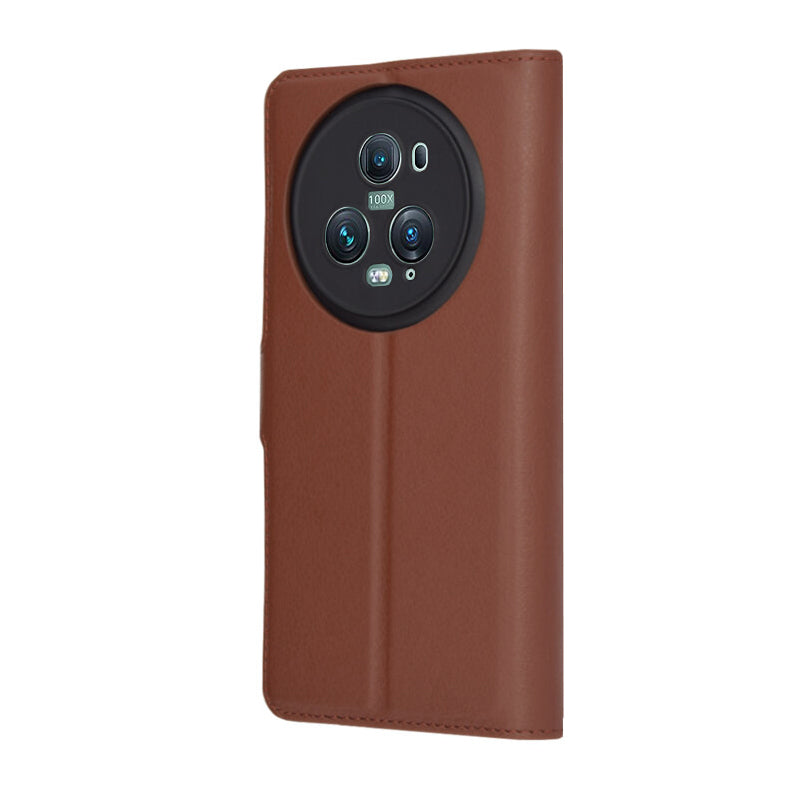 Husa pentru Honor Magic5 Pro, Techsuit, Leather Folio, Maro