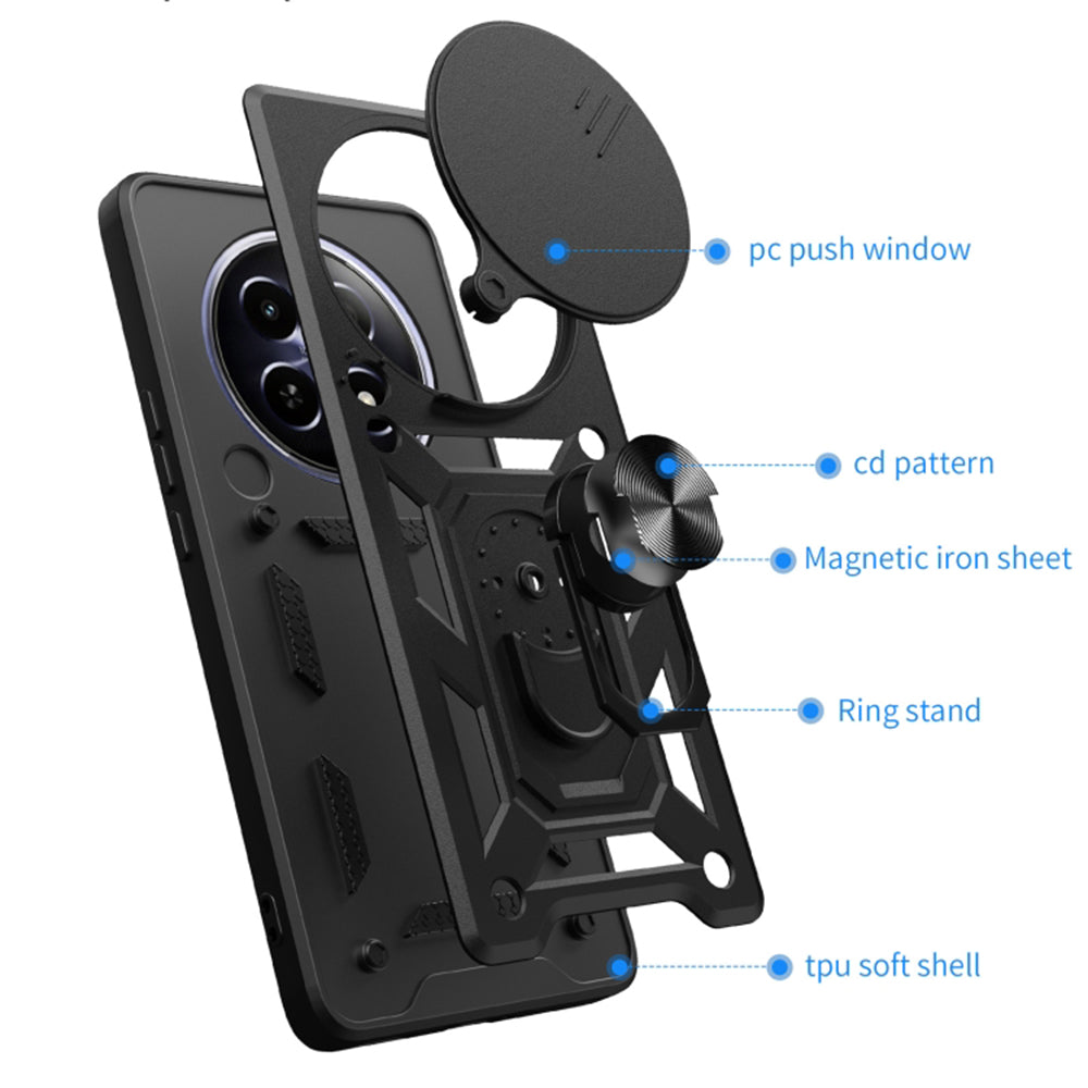 Husa pentru Honor Magic6 Pro, Techsuit, CamShield, Neagra