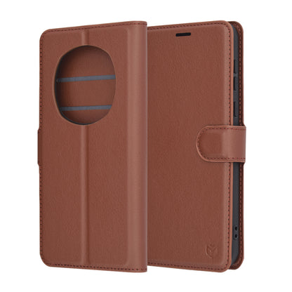 Husa pentru Honor Magic7 Pro, Techsuit, Leather Folio, Maro