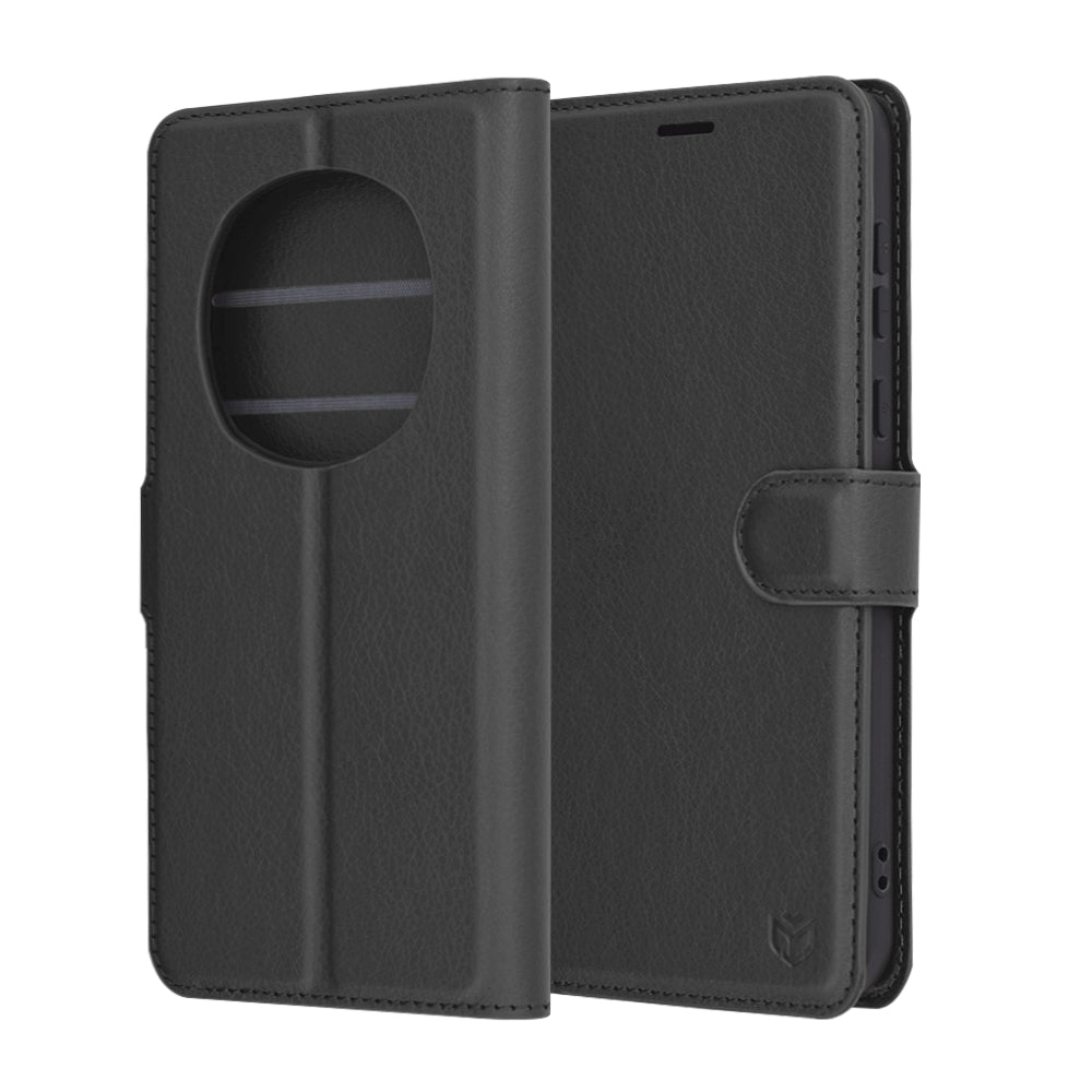 Husa pentru Honor Magic7 Pro, Techsuit, Leather Folio, Neagra
