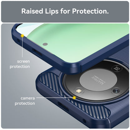 Husa pentru Honor Magic8 Lite, Techsuit, Carbon, Albastra