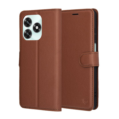 Husa pentru Honor X5c Plus, Techsuit, Leather Folio, Maro
