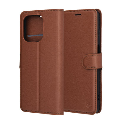 Husa pentru Honor X5c Plus, Techsuit, Leather Folio, Maro