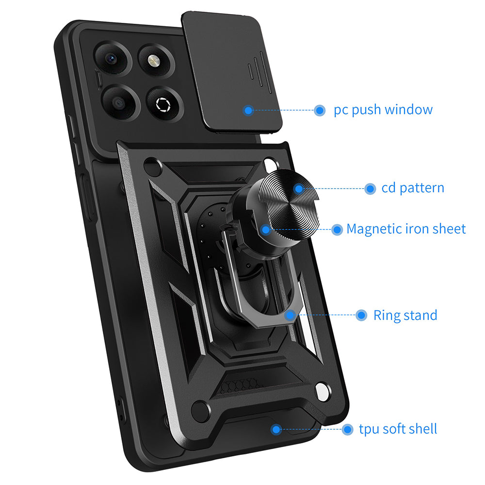 Husa pentru Honor X6b, Techsuit, CamShield, Neagra