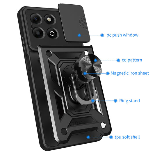 Husa pentru Honor X6b, Techsuit, CamShield, Neagra