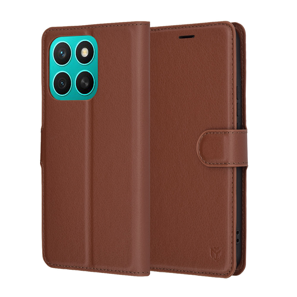 Husa pentru Honor X8c, Techsuit, Leather Folio, Maro