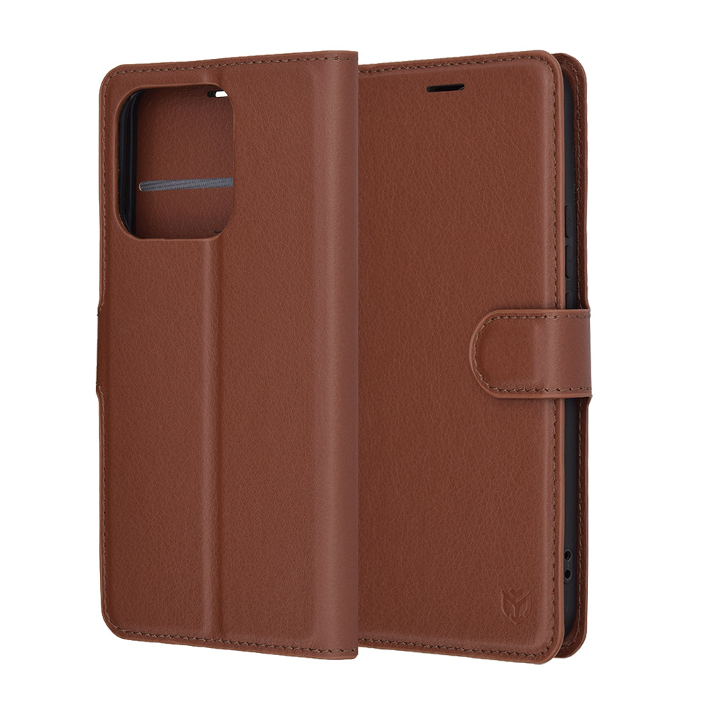 Husa pentru Honor X8c, Techsuit, Leather Folio, Maro