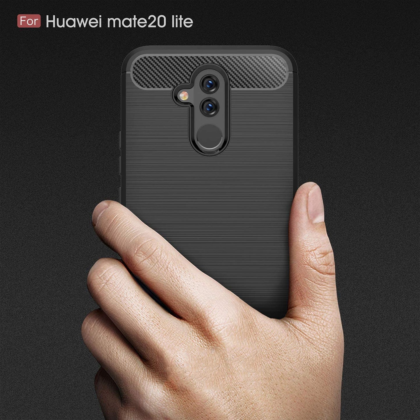 Husa pentru Huawei Mate 20 Lite, Techsuit, Carbon, Neagra