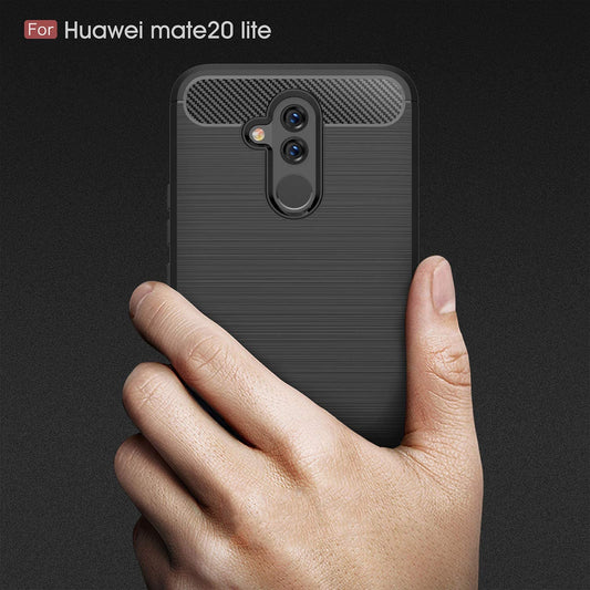Husa pentru Huawei Mate 20 Lite, Techsuit, Carbon, Neagra