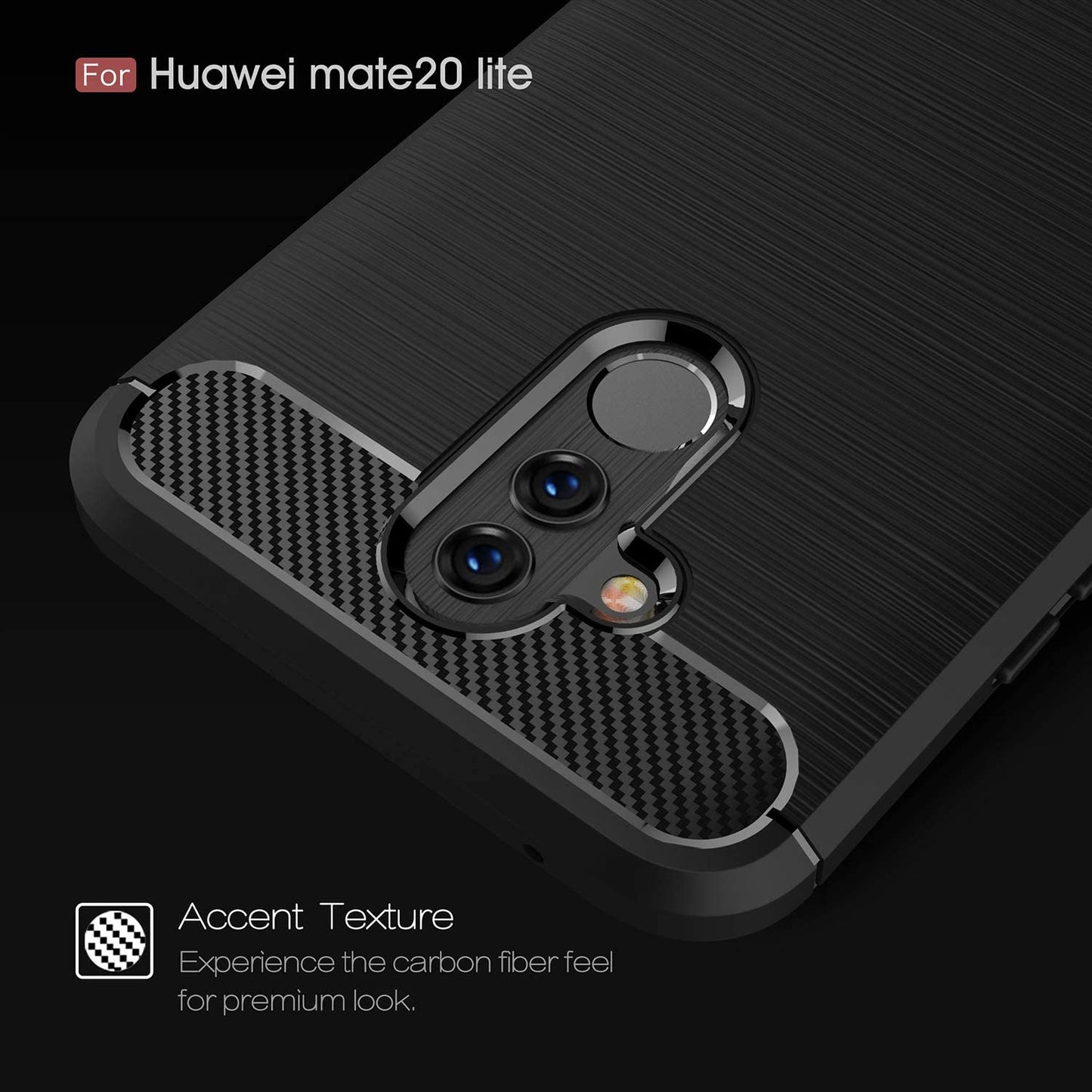 Husa pentru Huawei Mate 20 Lite, Techsuit, Carbon, Neagra
