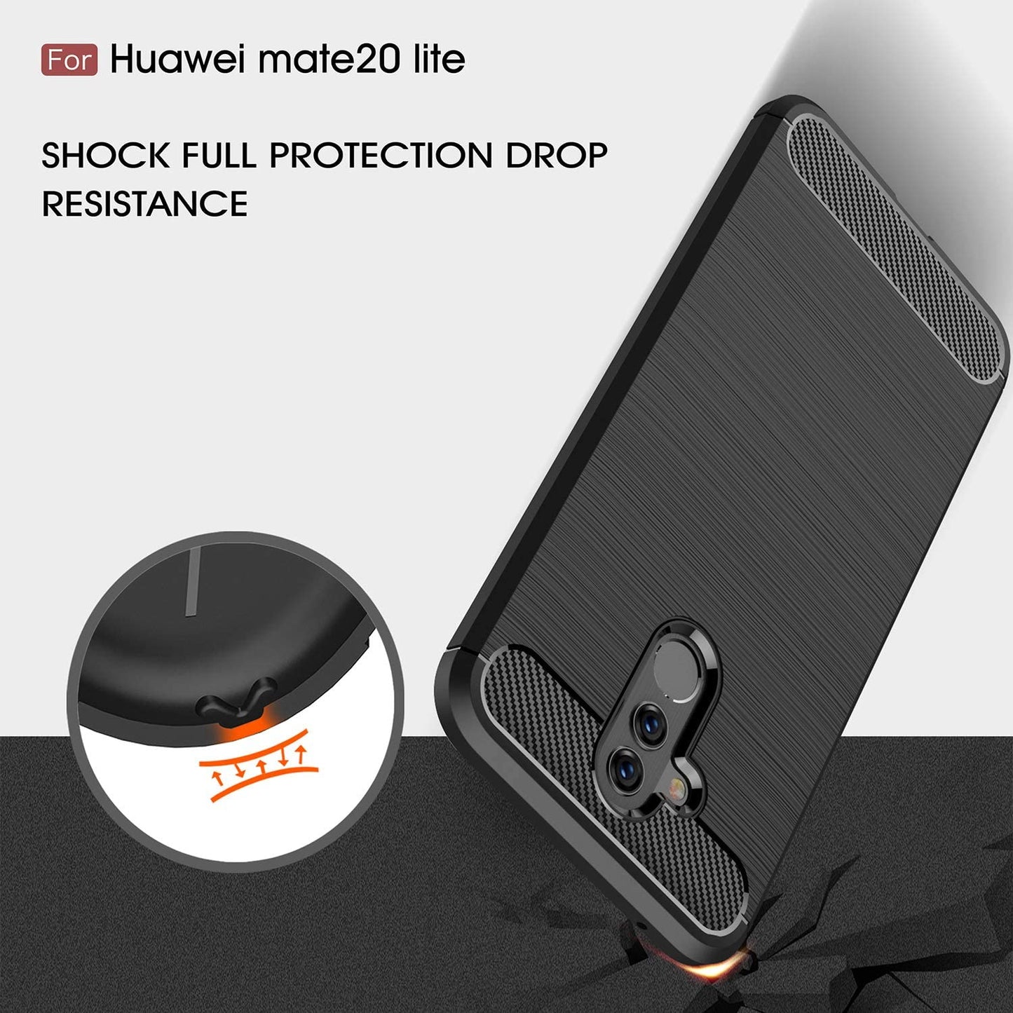 Husa pentru Huawei Mate 20 Lite, Techsuit, Carbon, Neagra