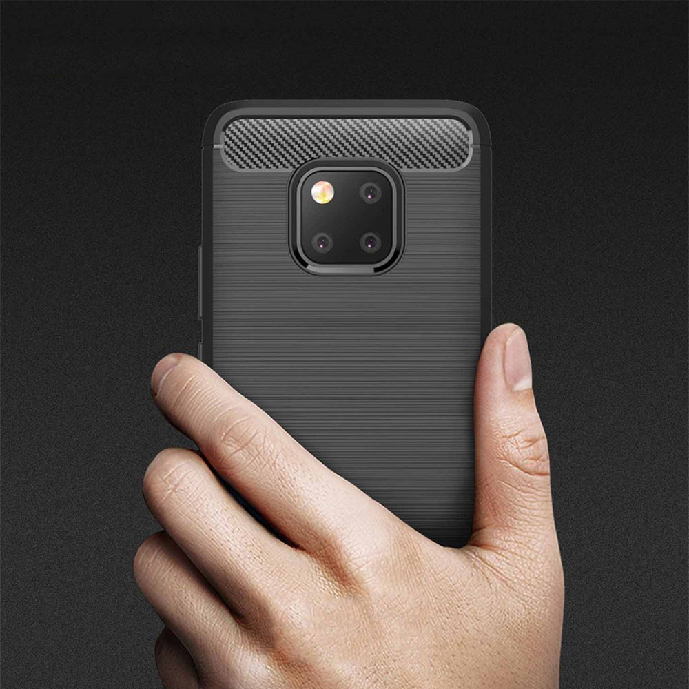 Husa pentru Huawei Mate 20 Pro, Techsuit, Carbon, Neagra