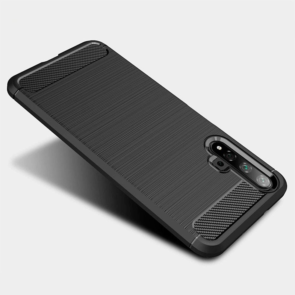 Husa pentru Huawei nova 5T / Honor 20, Techsuit, Carbon, Neagra