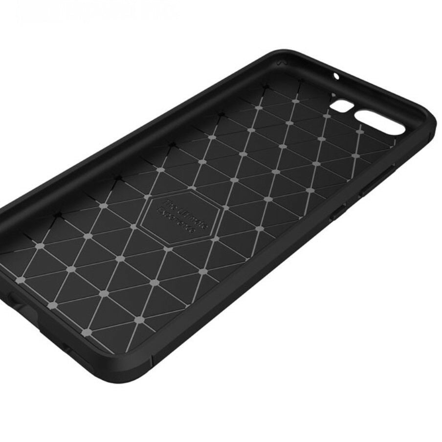 Husa pentru Huawei P10, Techsuit, Carbon, Neagra