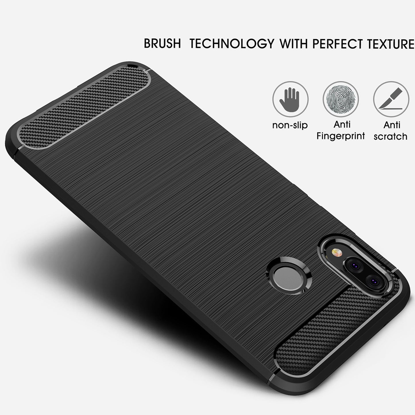 Husa pentru Huawei P20 Lite, Techsuit, Carbon, Neagra