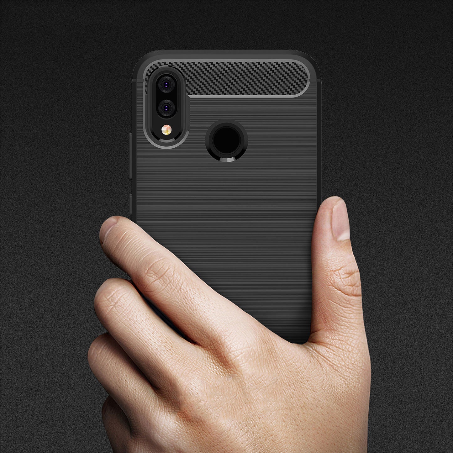 Husa pentru Huawei P20 Lite, Techsuit, Carbon, Neagra