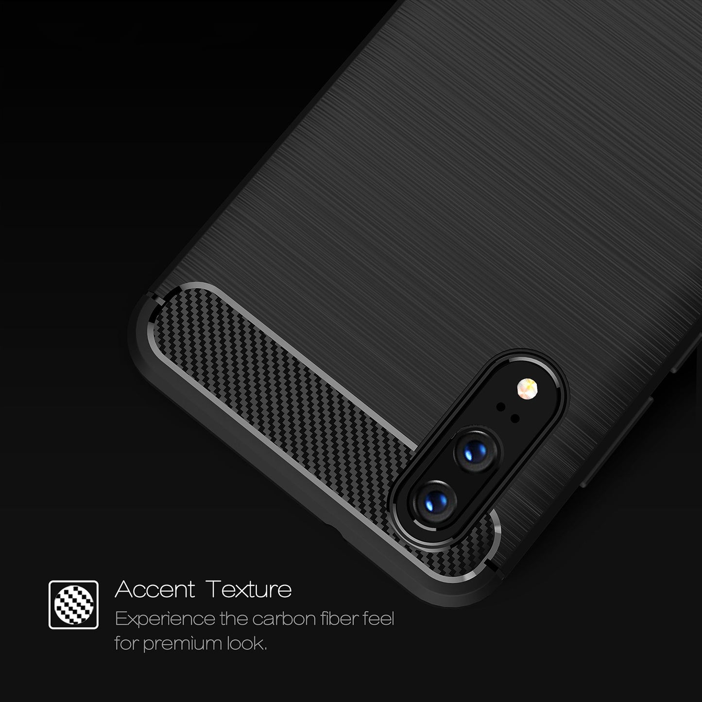Husa pentru Huawei P20, Techsuit, Carbon, Neagra