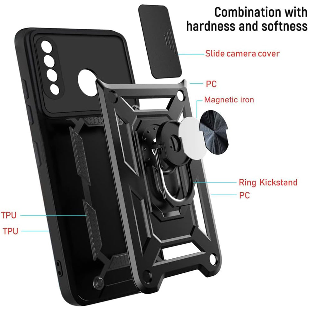 Husa pentru Huawei P30 lite New Edition / P30 lite, Techsuit, CamShield, Neagra