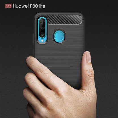Husa pentru Huawei P30 lite New Edition / P30 lite, Techsuit, Carbon, Neagra