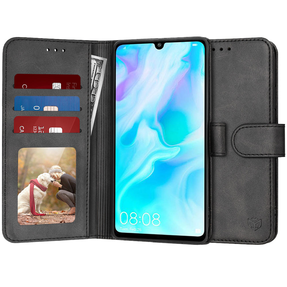 Husa pentru Huawei P30 lite New Edition / P30 lite, Techsuit, Diary Book, Neagra