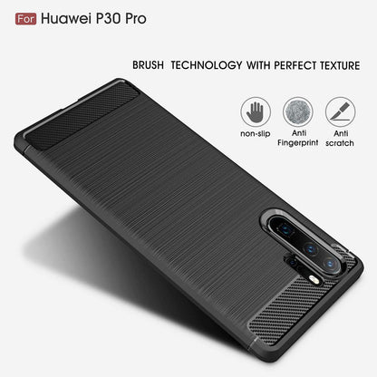 Husa pentru Huawei P30 Pro New Edition / P30 Pro, Techsuit, Carbon, Neagra