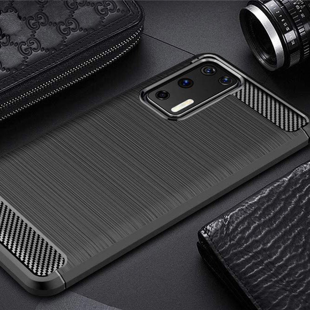 Husa pentru Huawei P40 Pro, Techsuit, Carbon, Neagra