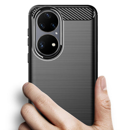 Husa pentru Huawei P50 Pro, Techsuit, Carbon, Neagra