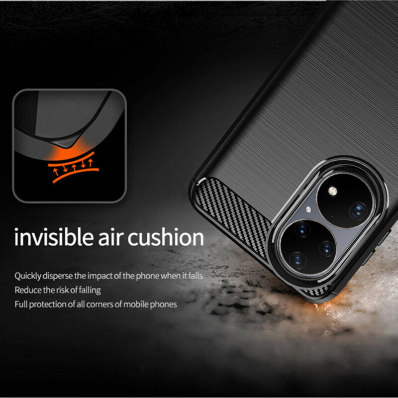 Husa pentru Huawei P50 Pro, Techsuit, Carbon, Neagra