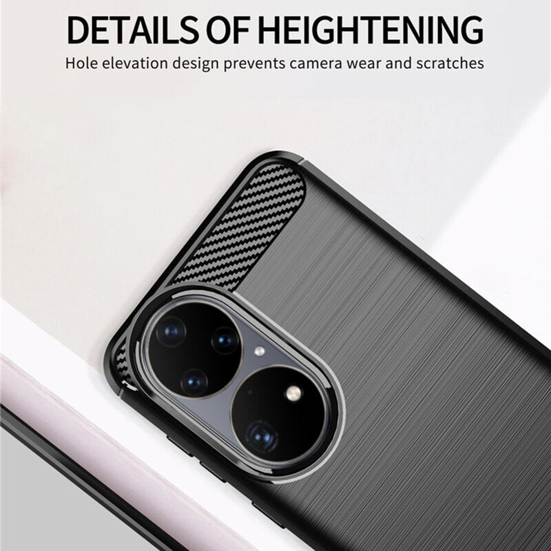 Husa pentru Huawei P50 Pro, Techsuit, Carbon, Neagra