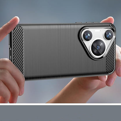 Husa pentru Huawei Pura 70, Techsuit, Carbon, Albastra