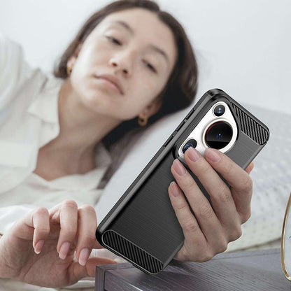 Husa pentru Huawei Pura 70 Ultra, Techsuit, Carbon, Albastra