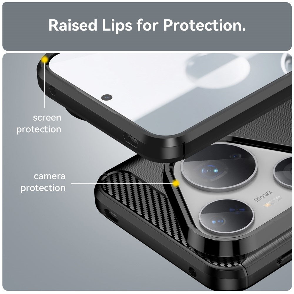 Husa pentru Huawei Pura 80 Pro / Pura 80 Ultra, Techsuit, Carbon, Neagra