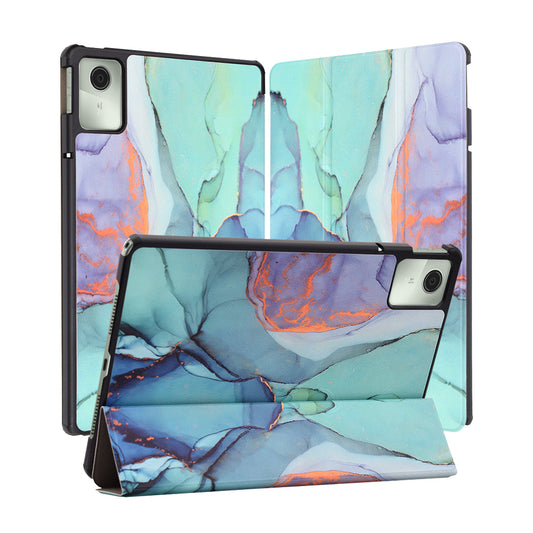 Husa pentru Lenovo Tab M11, Techsuit, FoldPro Green Time, Multicolor