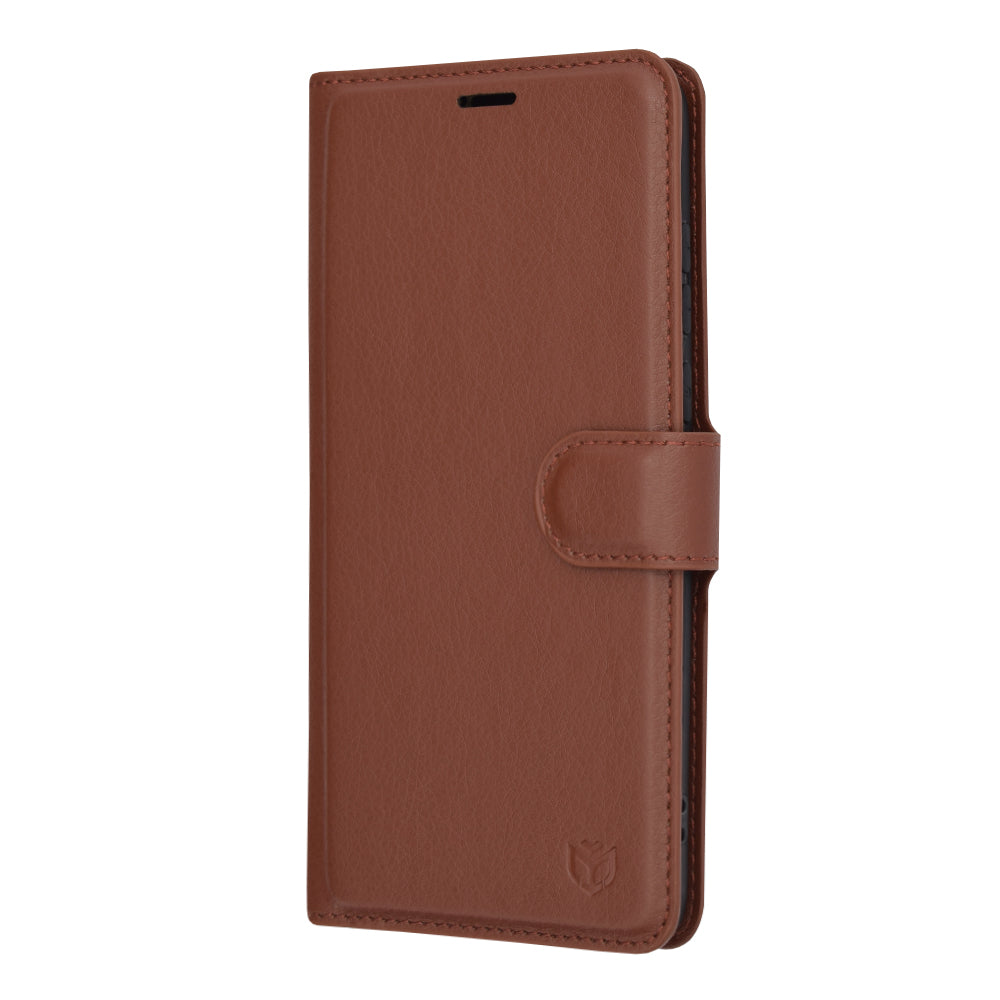 Husa pentru Motorola Edge 30 Neo, Techsuit, Leather Folio, Maro
