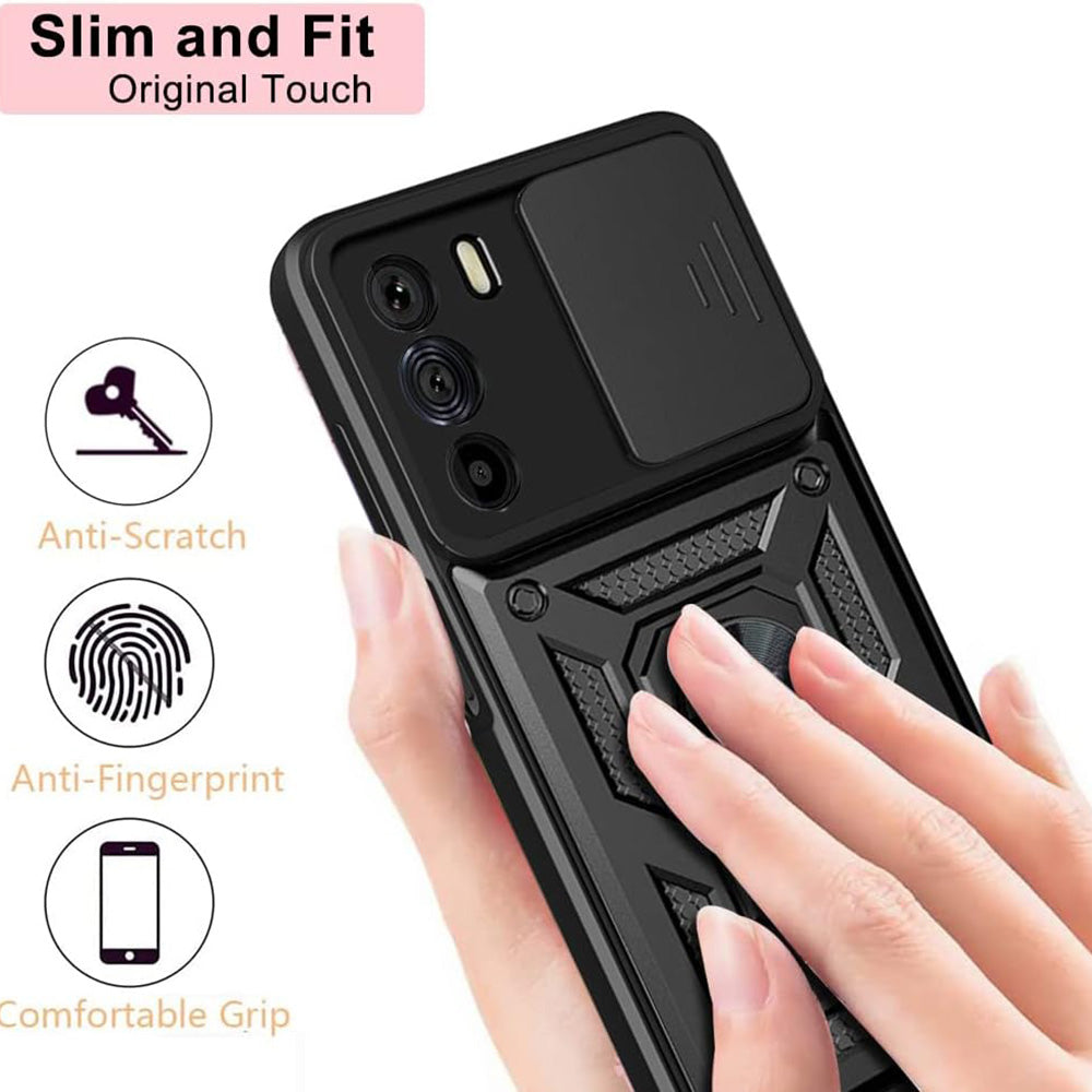 Husa pentru Motorola Edge 30, Techsuit, CamShield, Neagra