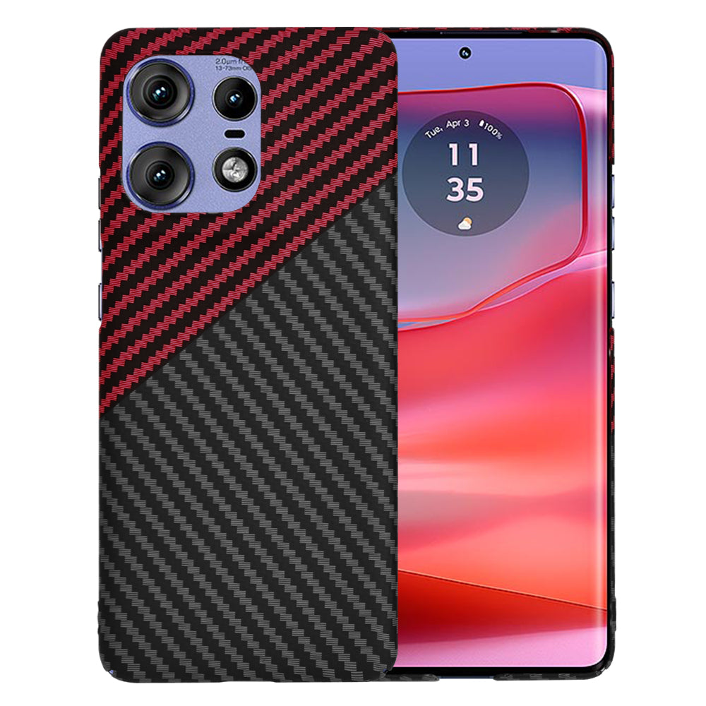 Husa pentru Motorola Edge 50 Pro, Techsuit, Carbonite FiberShell, Neagra Rosie