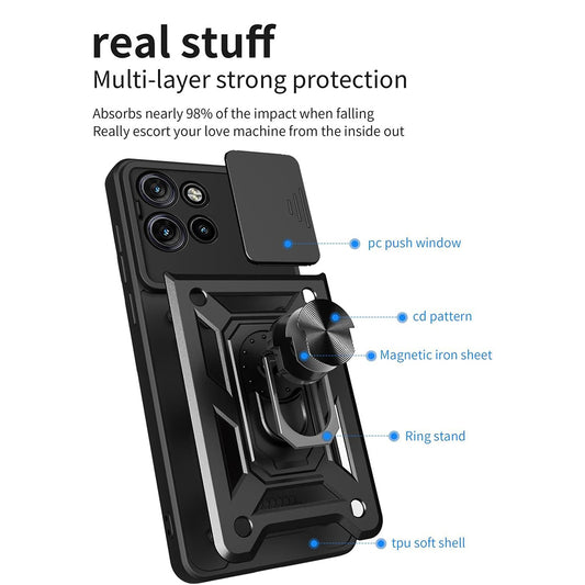 Husa pentru Motorola Edge 50, Techsuit, CamShield, Neagra