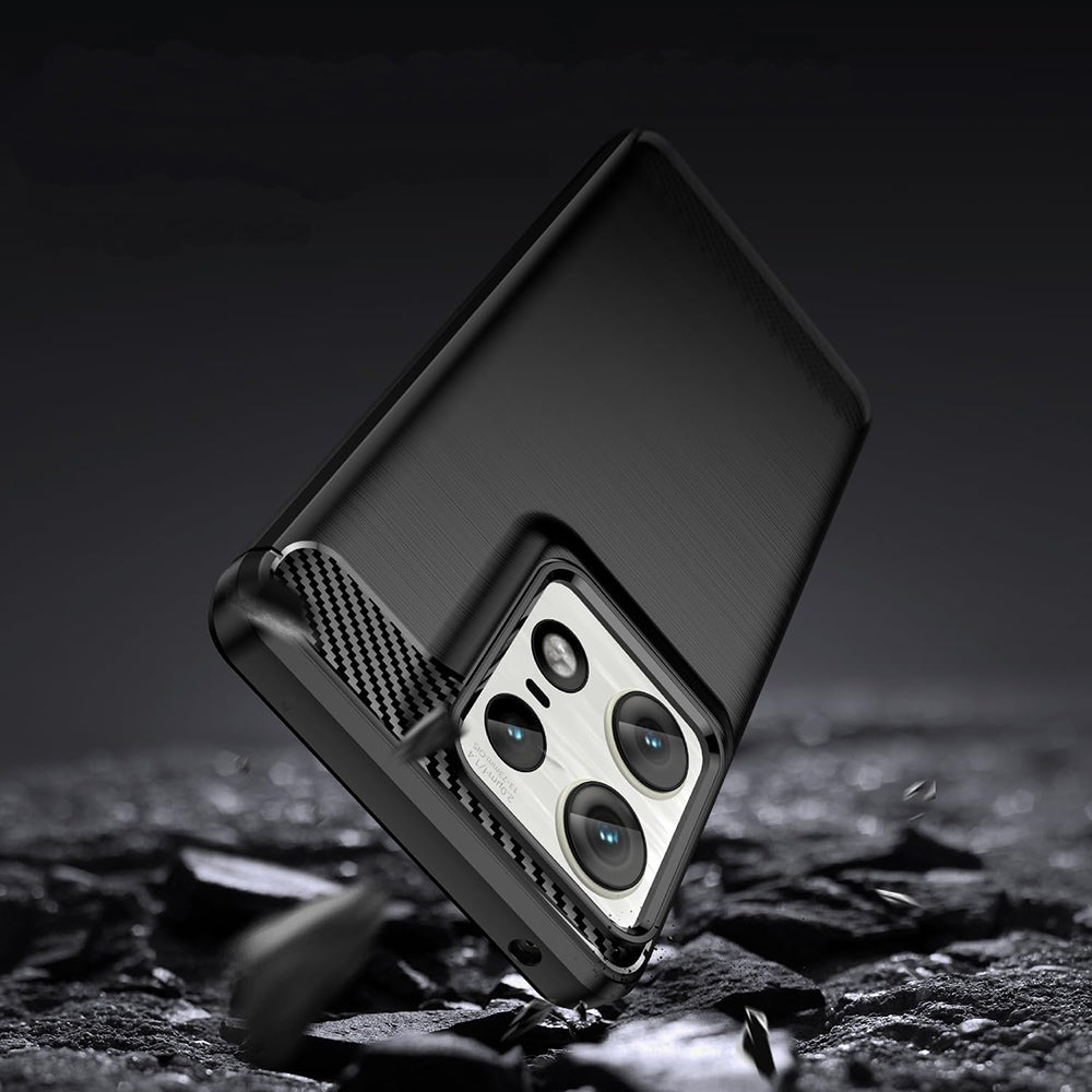 Husa pentru Motorola Edge 50 Ultra, Techsuit, Carbon, Albastra