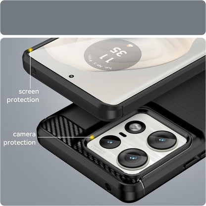 Husa pentru Motorola Edge 50 Ultra, Techsuit, Carbon, Albastra