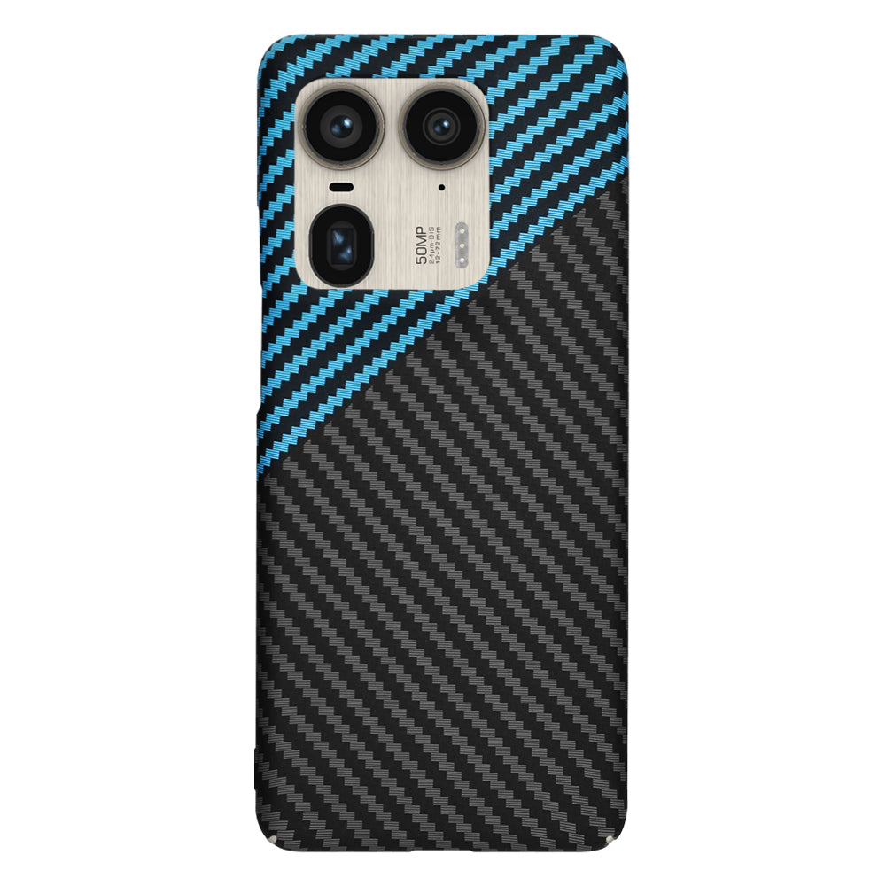 Husa pentru Motorola Edge 50 Ultra, Techsuit, Carbonite FiberShell, Neagra Bleu