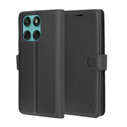 Husa pentru Motorola Edge 60 Fusion / Edge 60, Techsuit, Leather Folio, Neagra