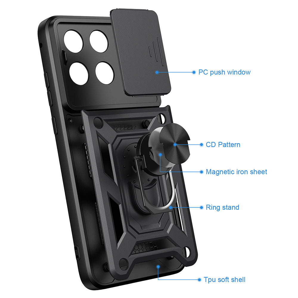 Husa pentru Motorola Edge 70 Fusion, Techsuit, CamShield, Neagra