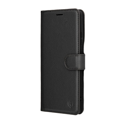 Husa pentru Motorola Edge 70, Techsuit, Leather Folio, Neagra
