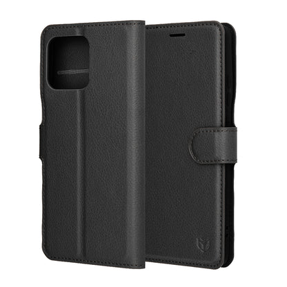 Husa pentru Motorola Edge 70, Techsuit, Leather Folio, Neagra