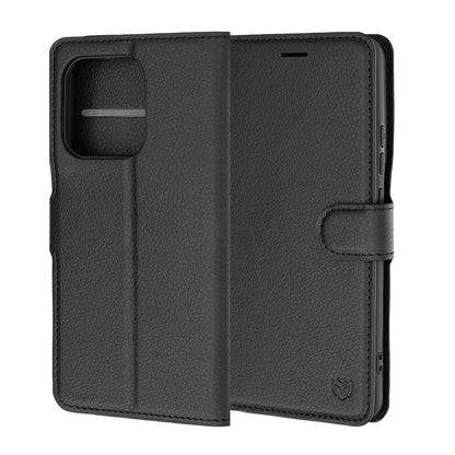 Husa pentru Motorola Edge 70 Ultra / Signature, Techsuit, Leather Folio, Neagra