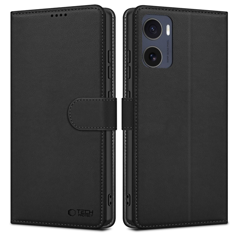Husa pentru Motorola Moto E15 / G05, Tech-Protect, Wallet, Neagra
